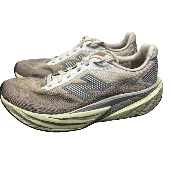 New Balance Shoes - New Balance FuelCell Rebel v5 Womens 8 Running Shoes Angora tan grey Men's 6.5